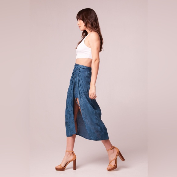 Band Of The Free CELENE DEEP TEAL LAYERED MIDI SKIRT - Picture 2 of 5